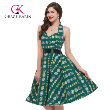 Grace Karin sem mangas de joelho comprimento do joelho baratos vintage retro 1950s vestidos CL6292-10 #